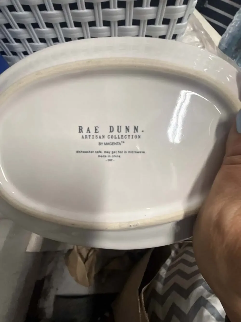 Rae Dunn Artisan Collection SNACKS Oval Plate